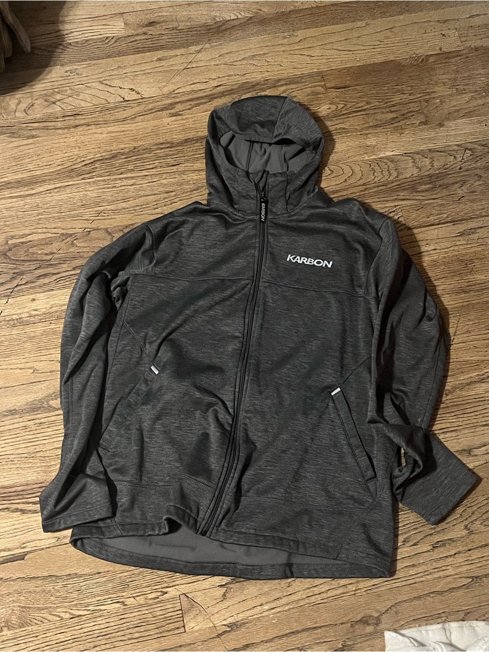 Karbon Men's Charcoal Full-Zip Performance Hooded Jacket